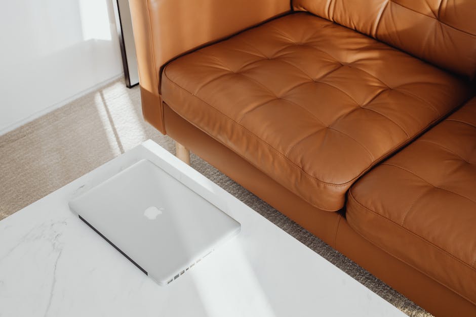 Luxury leather custom sofa in a high-end living room